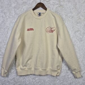 Deus Ex Machina Customs Records Cream Caution Crew Sweatshirt Sz S Oversized